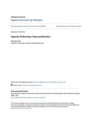 Hypoxic Pulmonary Vasoconstriction