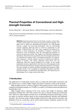Thermal Properties of Conventional and High-Strength Concrete