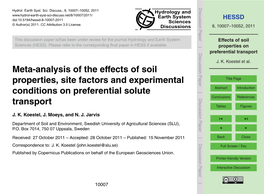 Effects of Soil Properties on Preferential Transport