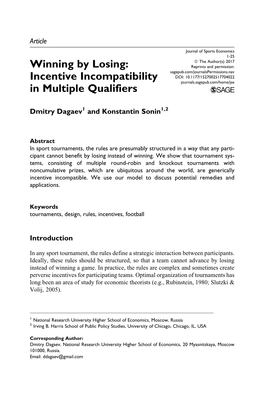 Incentive Incompatibility in Multiple Qualifiers