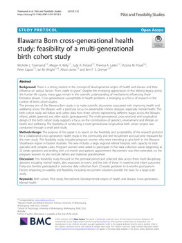 Feasibility of a Multi-Generational Birth Cohort Study Michelle L