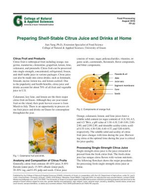 Preparing Shelf-Stable Citrus Juice and Drinks at Home