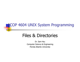 Files & Directories