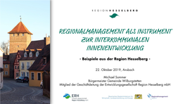 Regionalmanagement Als Instrument Zur Interkommunalen Innenentwicklung