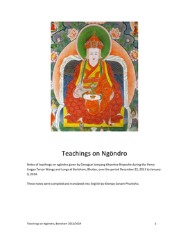 Teachings on Ngöndro