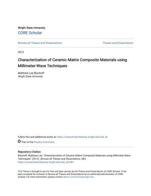 Characterization of Ceramic Matrix Composite Materials Using Millimeter-Wave Techniques