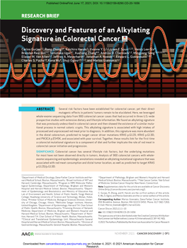 Discovery and Features of an Alkylating Signature in Colorectal Cancer