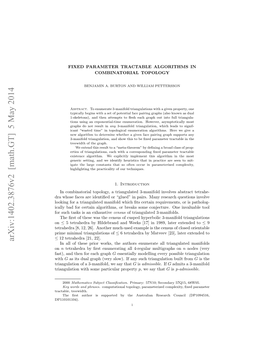 Fixed Parameter Tractable Algorithms in Combinatorial Topology