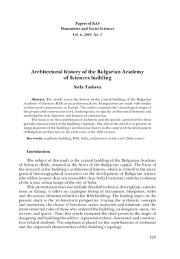 Architectural History of the Bulgarian Academy of Sciences Building