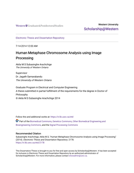 Human Metaphase Chromosome Analysis Using Image Processing