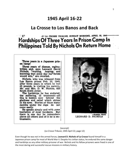 1945 April 16-22 La Crosse to Los Banos and Back