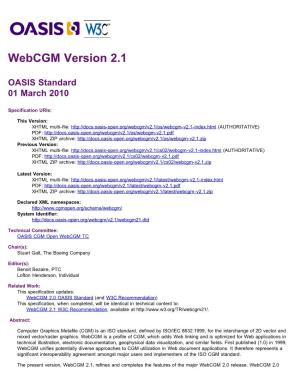 OASIS CGM Open Webcgm V2.1