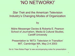 "No Network!": Star Trek and the American Television Industry's