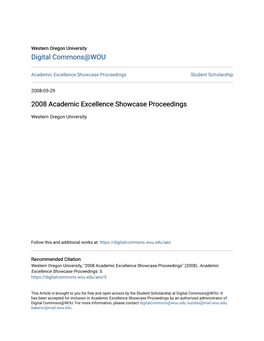 2008 Academic Excellence Showcase Proceedings