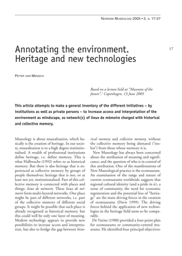 Annotating the Environment. Heritage and New Technologies