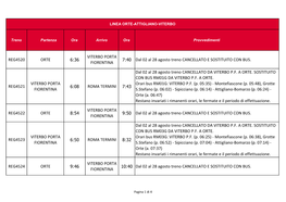 REG4520 ORTE 6:36 VITERBO PORTA FIORENTINA 7:40 Dal 02 Al