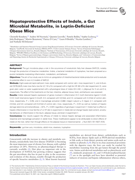 Hepatoprotective Effects of Indole, a Gut Microbial Metabolite, in Leptin-Deficient Obese Mice