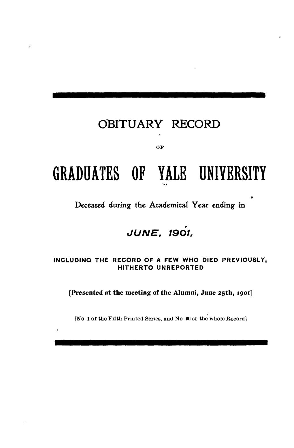 1900-1901 Obituary Record of Graduates of Yale University