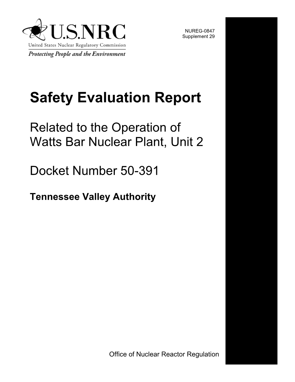 Safety Evaluation Report