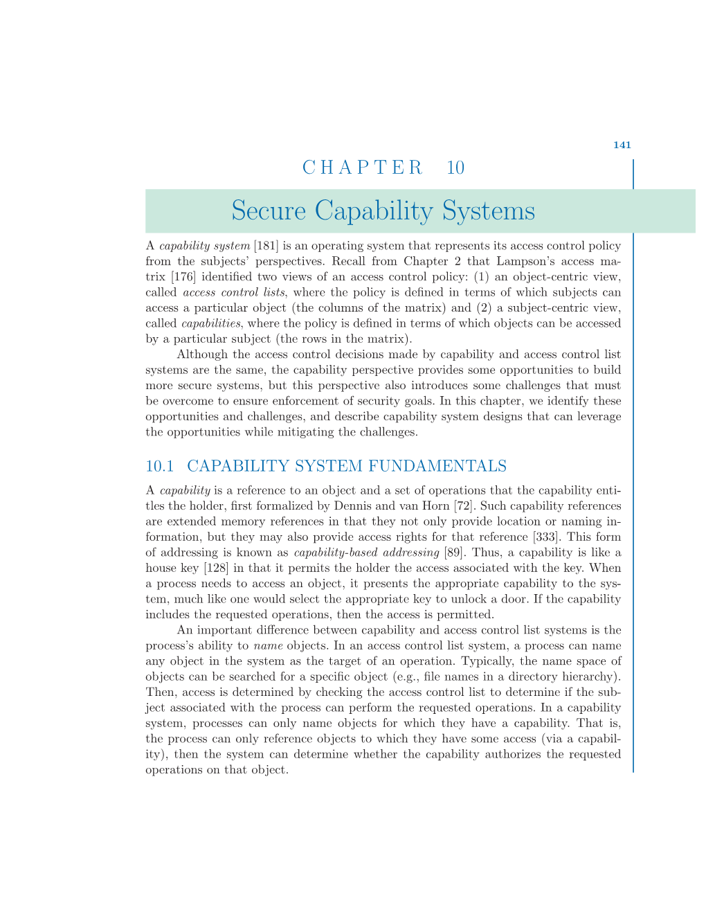 Secure Capability Systems