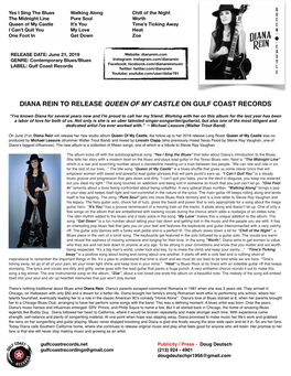 Diana Rein Queen of My Castle Cd 1-Sheet