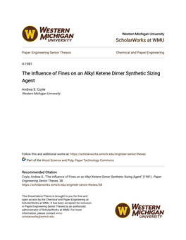 The Influence of Fines on an Alkyl Ketene Dimer Synthetic Sizing Agent