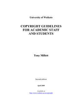 Copyright Guidelines for Academic Staff and Students
