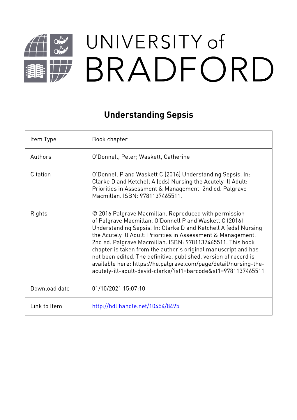 The University of Bradford Institutional Repository