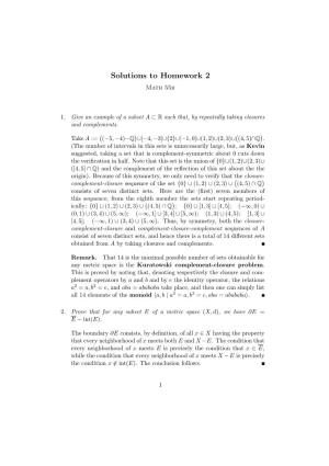 Solutions to Homework 2 Math 55B
