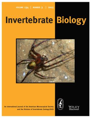 Invertebrate Biology Wileyonlinelibrary.Com/Journal/Ivb VOLUME 134 | NUMBER 3 | 2015