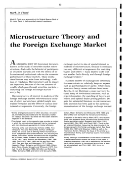 Microstructure Theory and the Foreign Exchange Market
