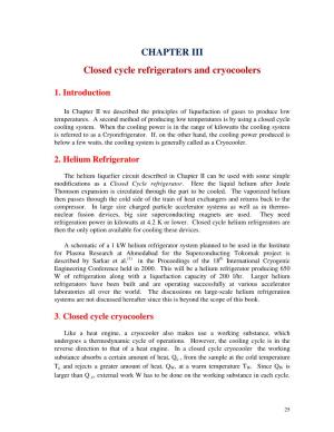 CHAPTER III Closed Cycle Refrigerators and Cryocoolers