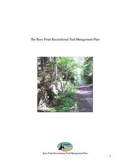 The Rose Point Recreational Trail Management Plan