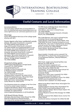 Useful Contacts and Local Information