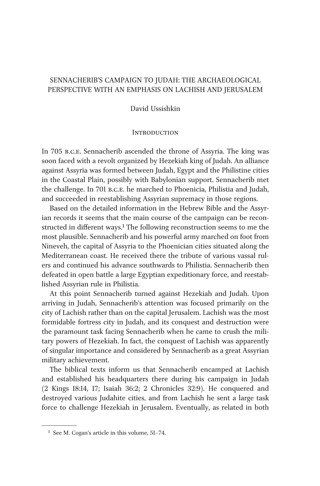 Sennacherib's Campaign to Judah: the Archaeological