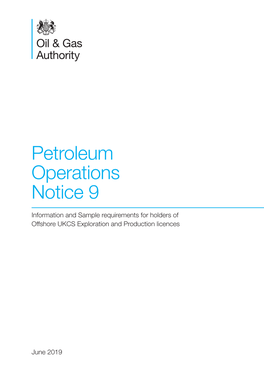 Petroleum Operations Notice 9