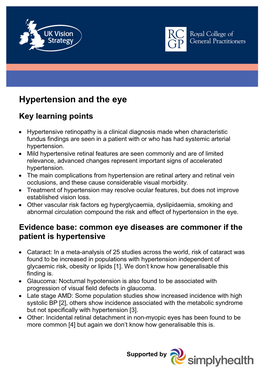 Hypertension and the Eye