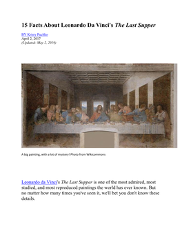 15 Facts About Leonardo Da Vinci's the Last Supper