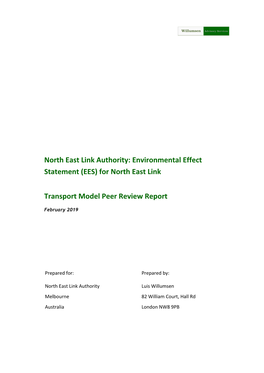 Peer Review of Transport Modelling for North East Link