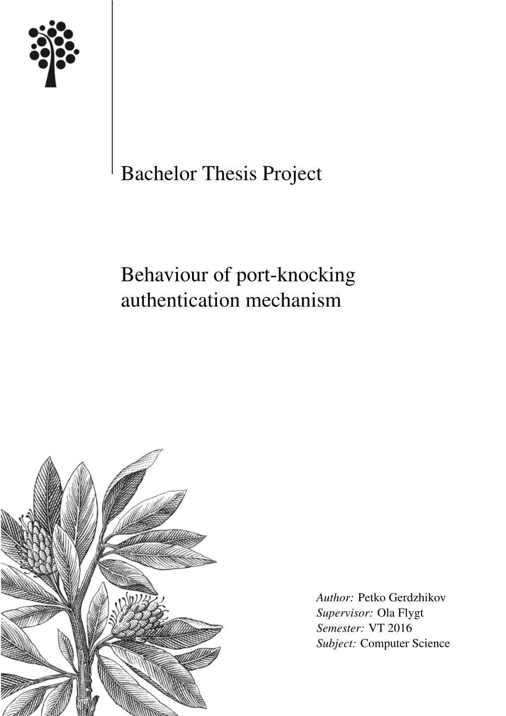 Bachelor Thesis Project Behaviour of Port-Knocking Authentication