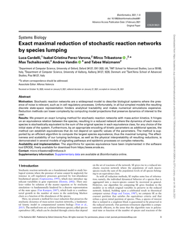Exact Maximal Reduction of Stochastic Reaction Networks by Species