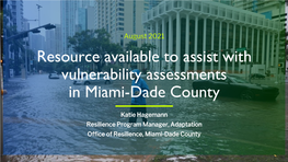 Miami-Dade County Vulnerability Assessment Resources