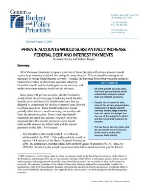 Social Security Private Accounts Would Substantially Increase