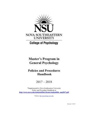 Master's Program in General Psychology
