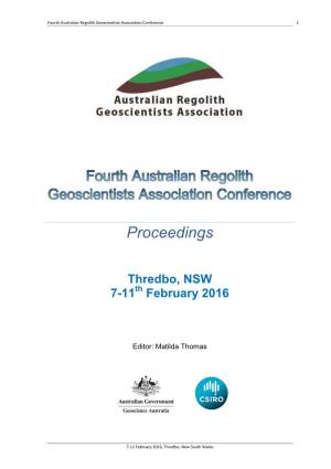 Fourth Australian Regolith Geoscientists Association Conference 1