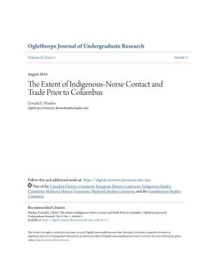The Extent of Indigenous-Norse Contact and Trade Prior to Columbus Donald E
