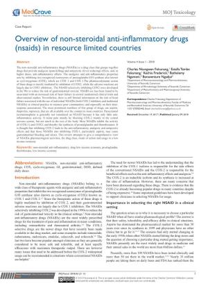 Overview of Non-Steroidal Anti-Inflammatory Drugs (Nsaids) in Resource Limited Countries