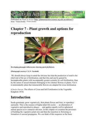 Chapter 7 - Plant Growth and Options for Reproduction
