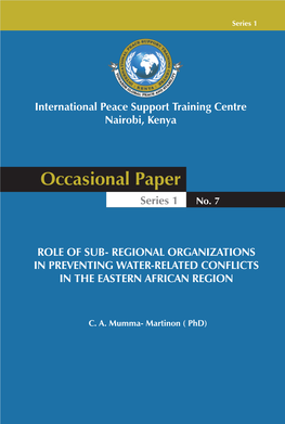 Regional Organizations in Preventing Water-Related Conflicts in the Eastern African Region
