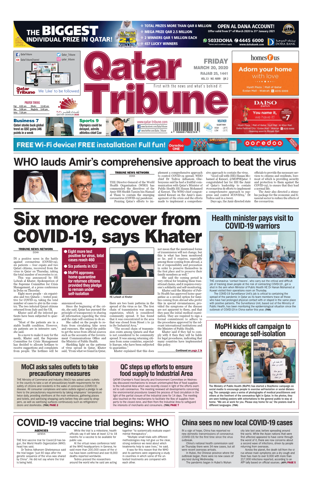 Six More Recover from COVID-19, Says Khater